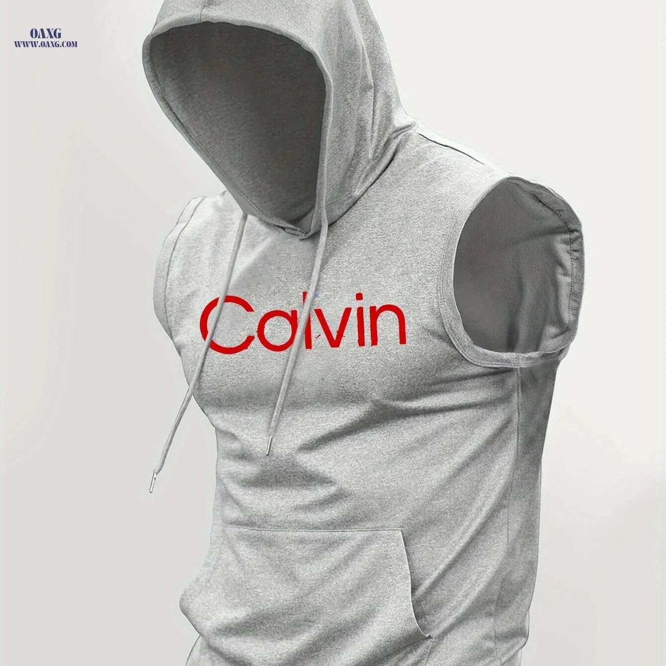 Men's Lightweight Hooded Tank Top - Breathable Casual Gym Shirt   OAXG Light Blue / S