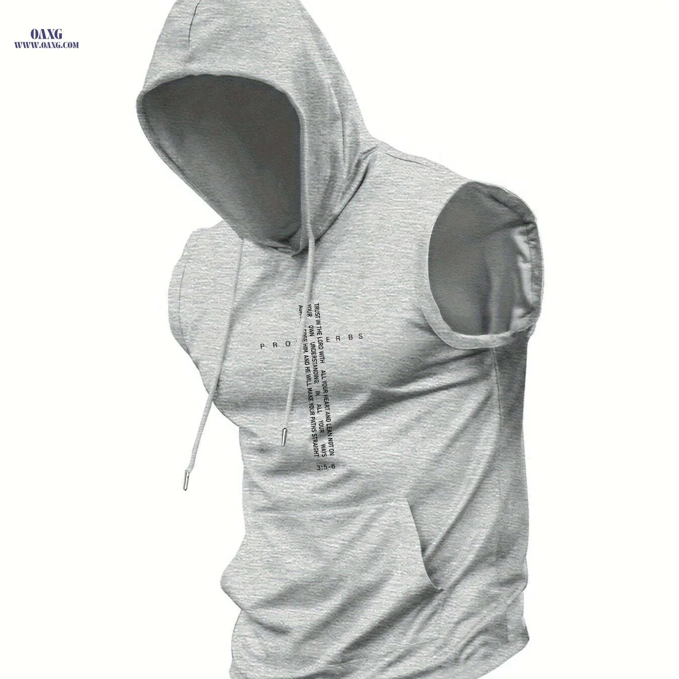 Men's Lightweight Hooded Tank Top - Quick-Dry Sportswear for Summer   OAXG White / S