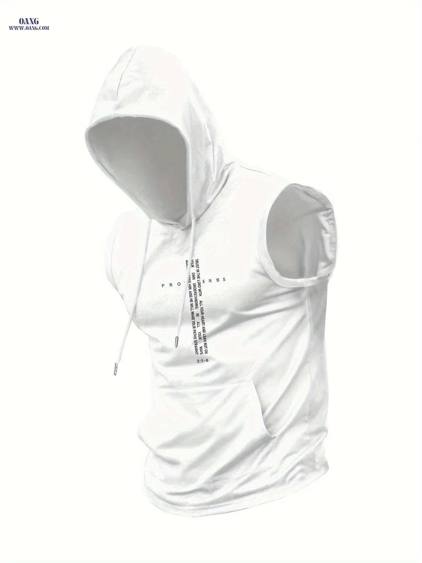 Men's Lightweight Hooded Tank Top - Quick-Dry Sportswear for Summer   OAXG White / S