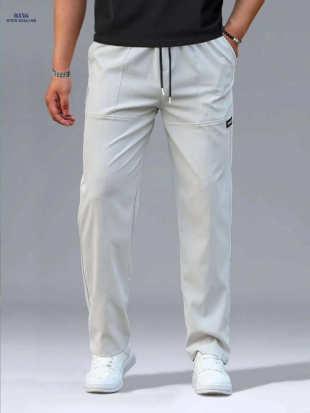 Men's Lightweight Jogger Pants - Quick-Dry, Athletic Drawstring Style   OAXG Beige / S