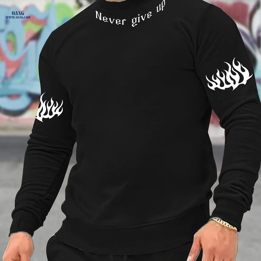 Men's Lightweight Knitted Round Neck Print Sweater - Fall Fashion   OAXG 