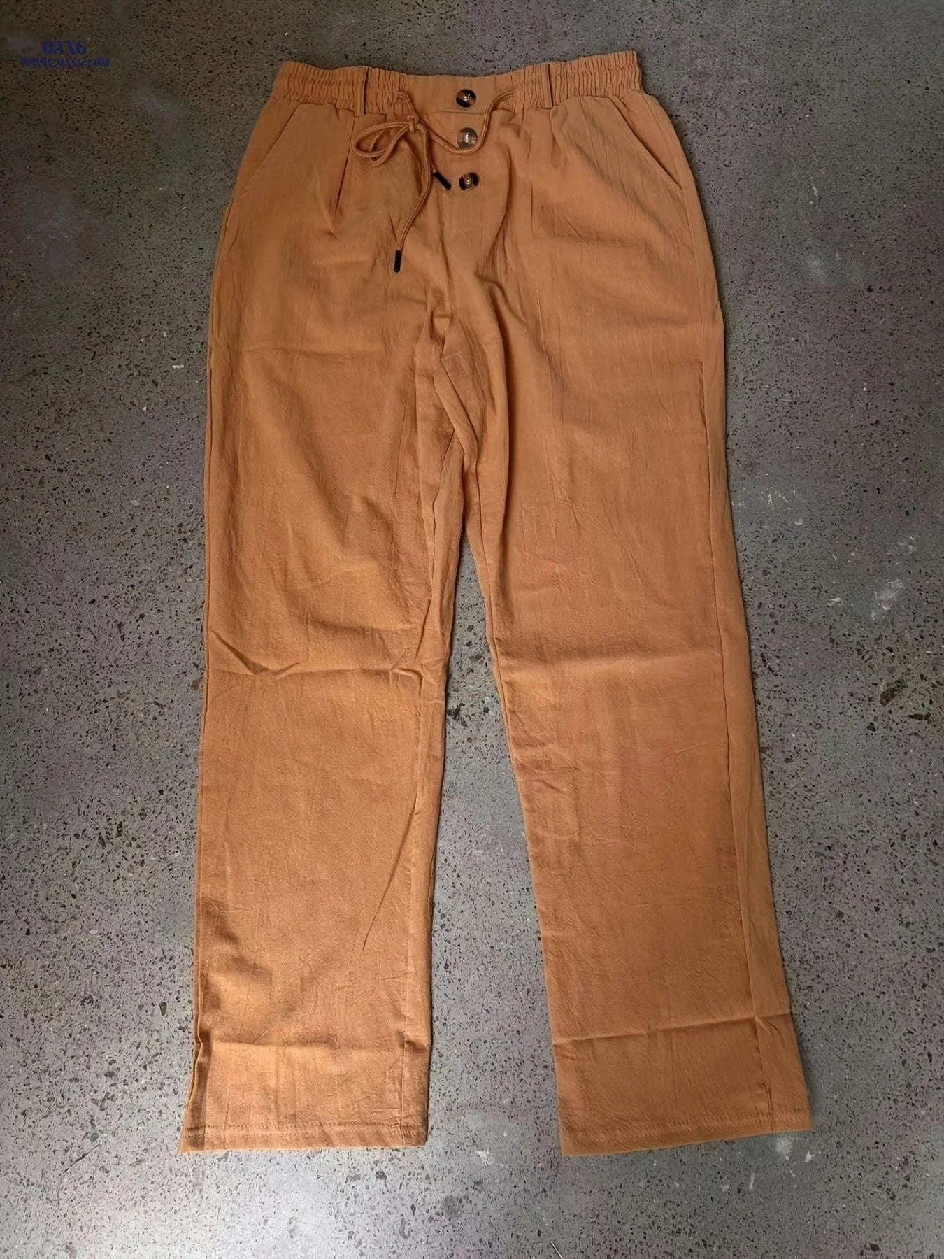 Men's Lightweight Linen Pants - Breathable Loose Fit for Casual Wear   OAXG White / FR S
