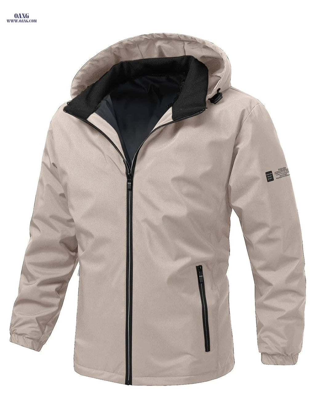 Men's Lightweight Outdoor Windbreaker Jacket - Stylish Zip-Up with Hood   OAXG 