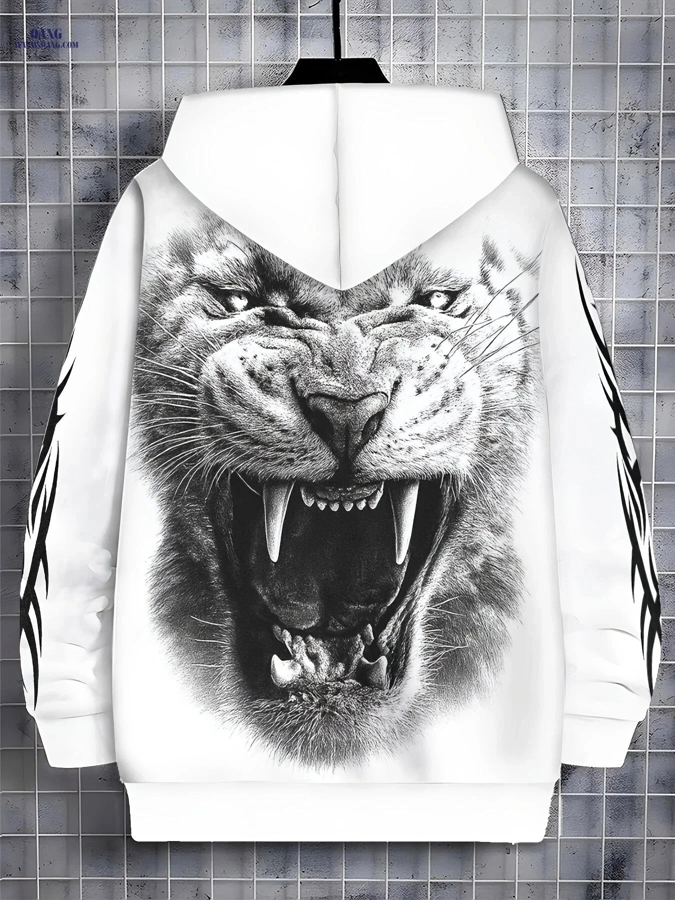 Men's Lightweight Polyester Sweatshirt - 3D Tiger Print Design   OAXG 