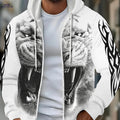 Men's Lightweight Polyester Sweatshirt - 3D Tiger Print Design   OAXG Multicolor / FR M