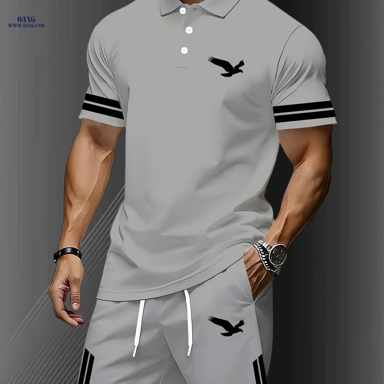 Men's Lightweight Quick-Dry Polo Set - Perfect for Outdoor Leisure   OAXG 