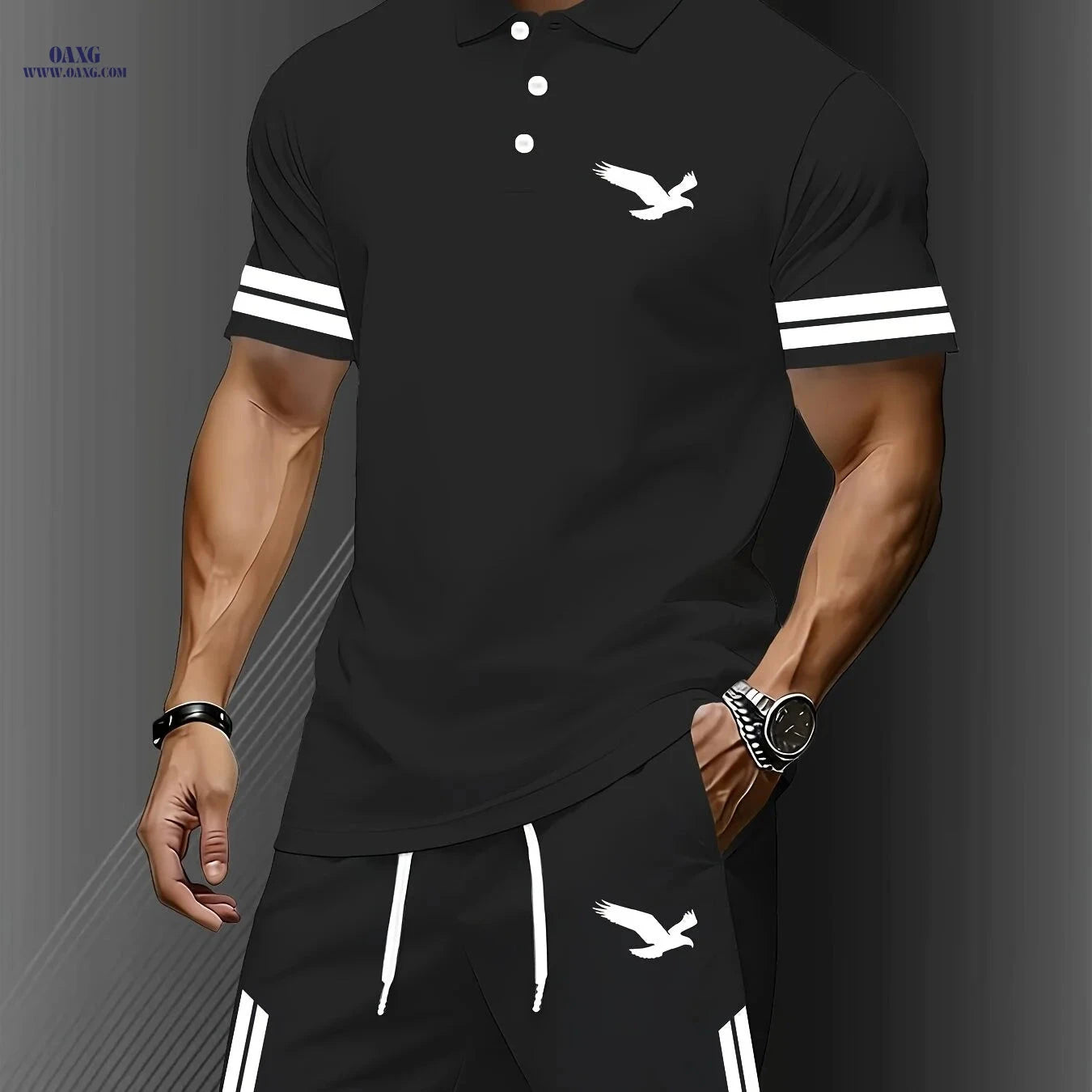 Men's Lightweight Quick-Dry Polo Set - Perfect for Outdoor Leisure   OAXG 
