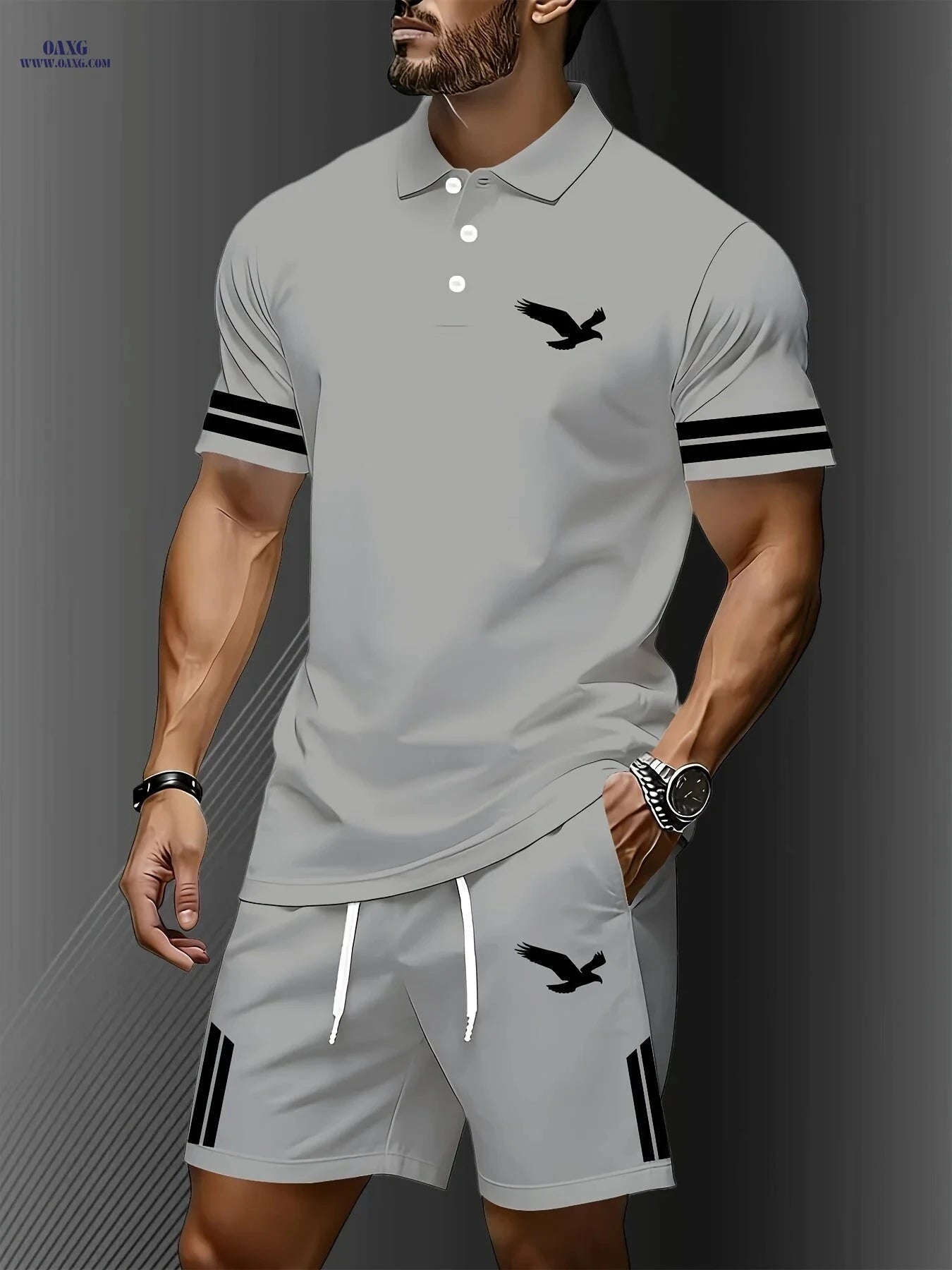 Men's Lightweight Quick-Dry Polo Set - Perfect for Outdoor Leisure   OAXG 