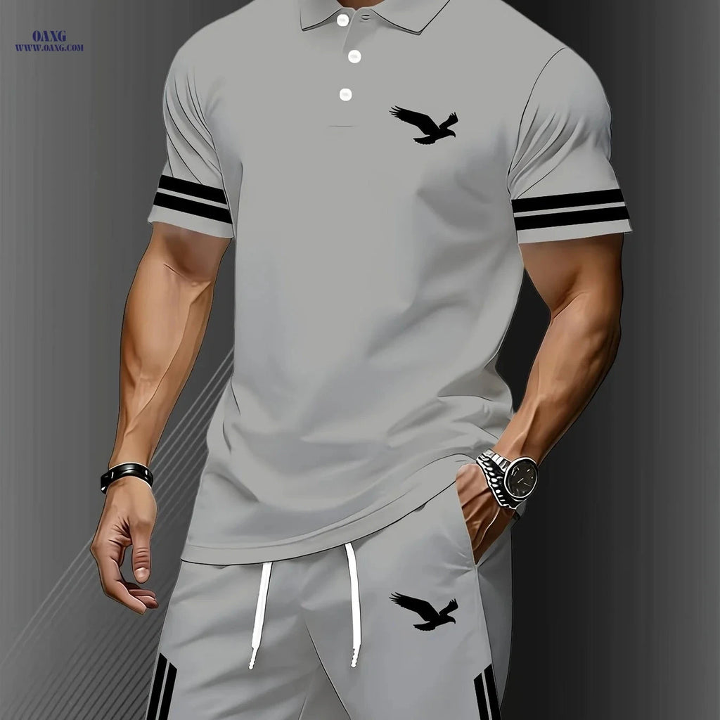 Men's Lightweight Quick-Dry Polo Set - Perfect for Outdoor Leisure   OAXG 