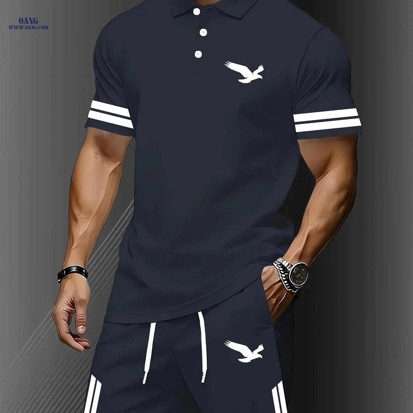 Men's Lightweight Quick-Dry Polo Set - Perfect for Outdoor Leisure   OAXG 