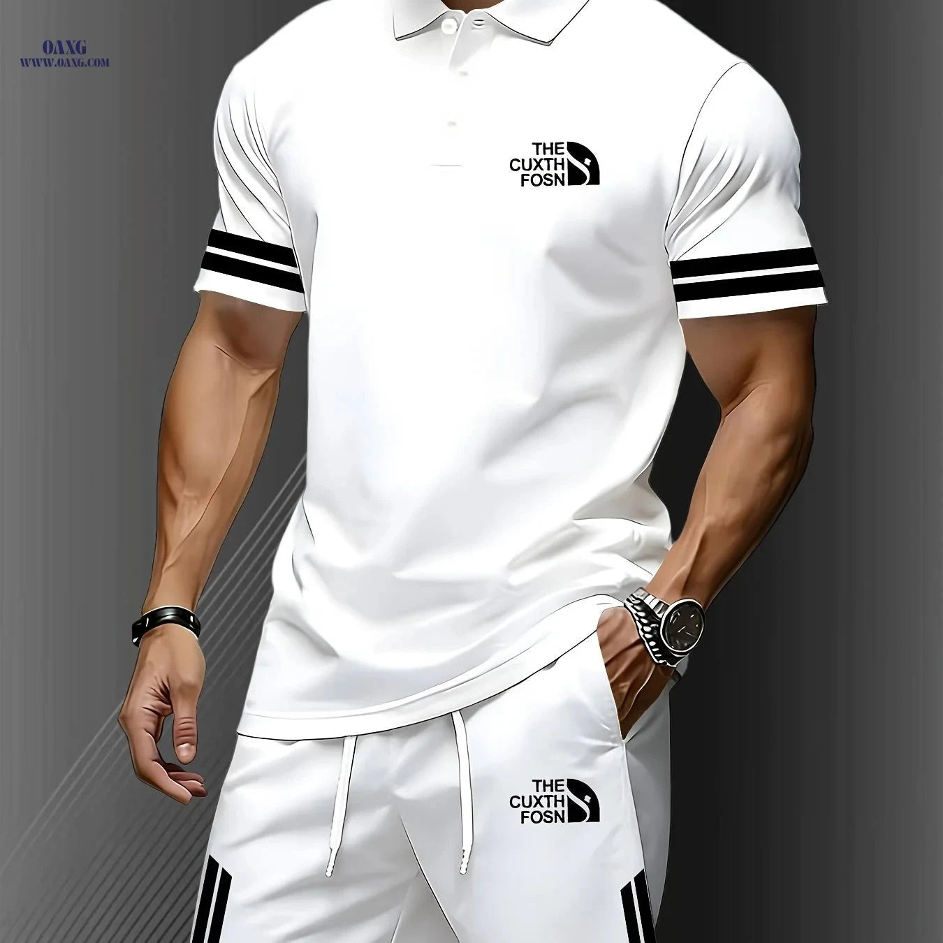 Men's Lightweight Short Sleeve Shirt Set - Quick-Dry for Hiking   OAXG White / FR S