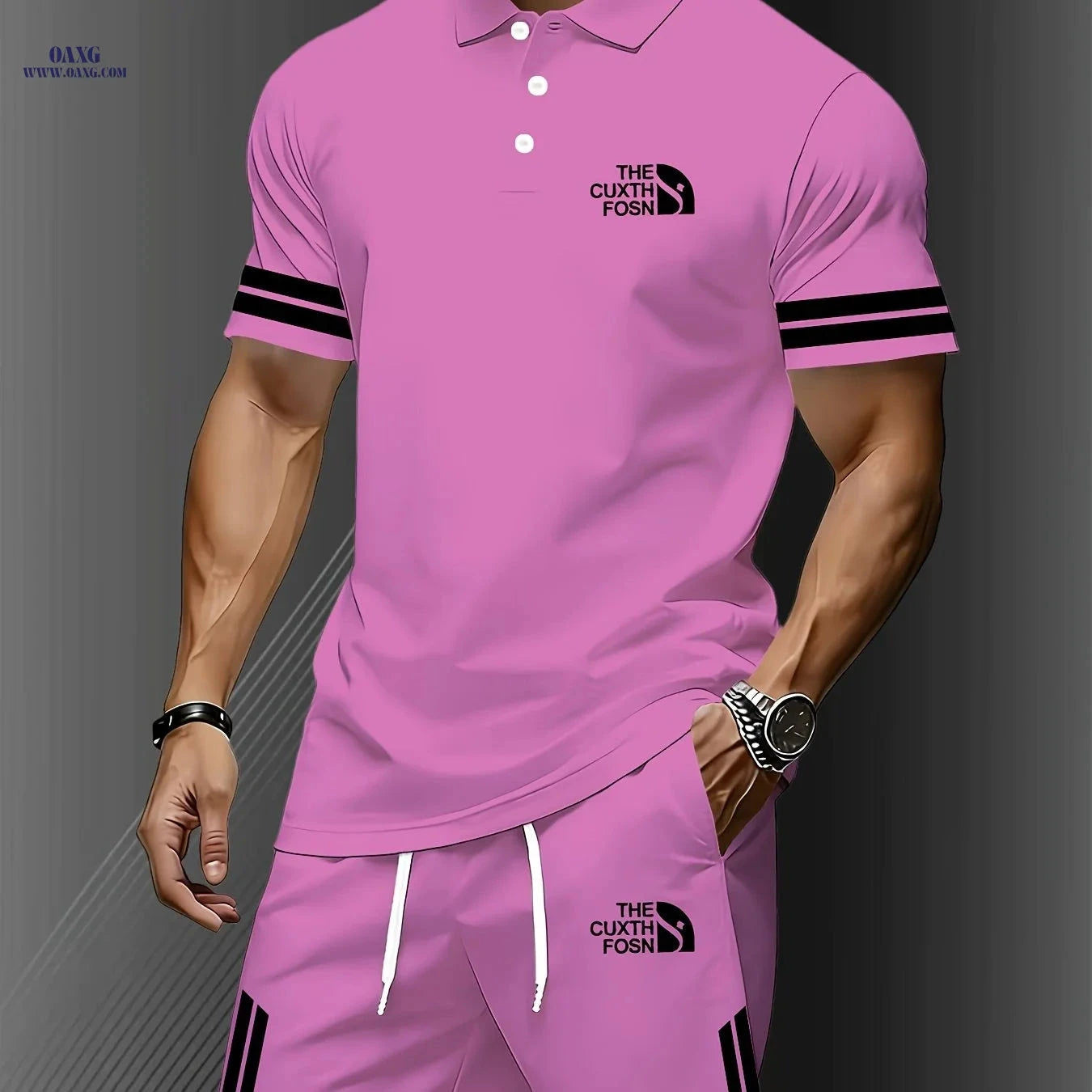 Men's Lightweight Short Sleeve Shirt Set - Quick-Dry for Hiking   OAXG 