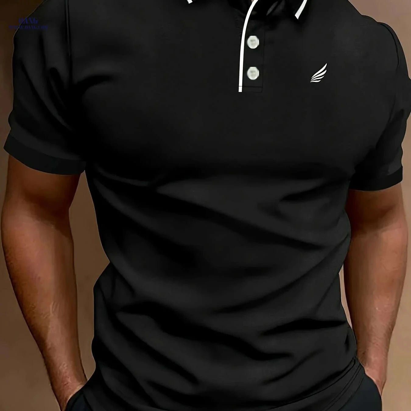 Men's Lightweight Summer Shirt - Breathable Short Sleeve Golf Tee   OAXG White+black / S
