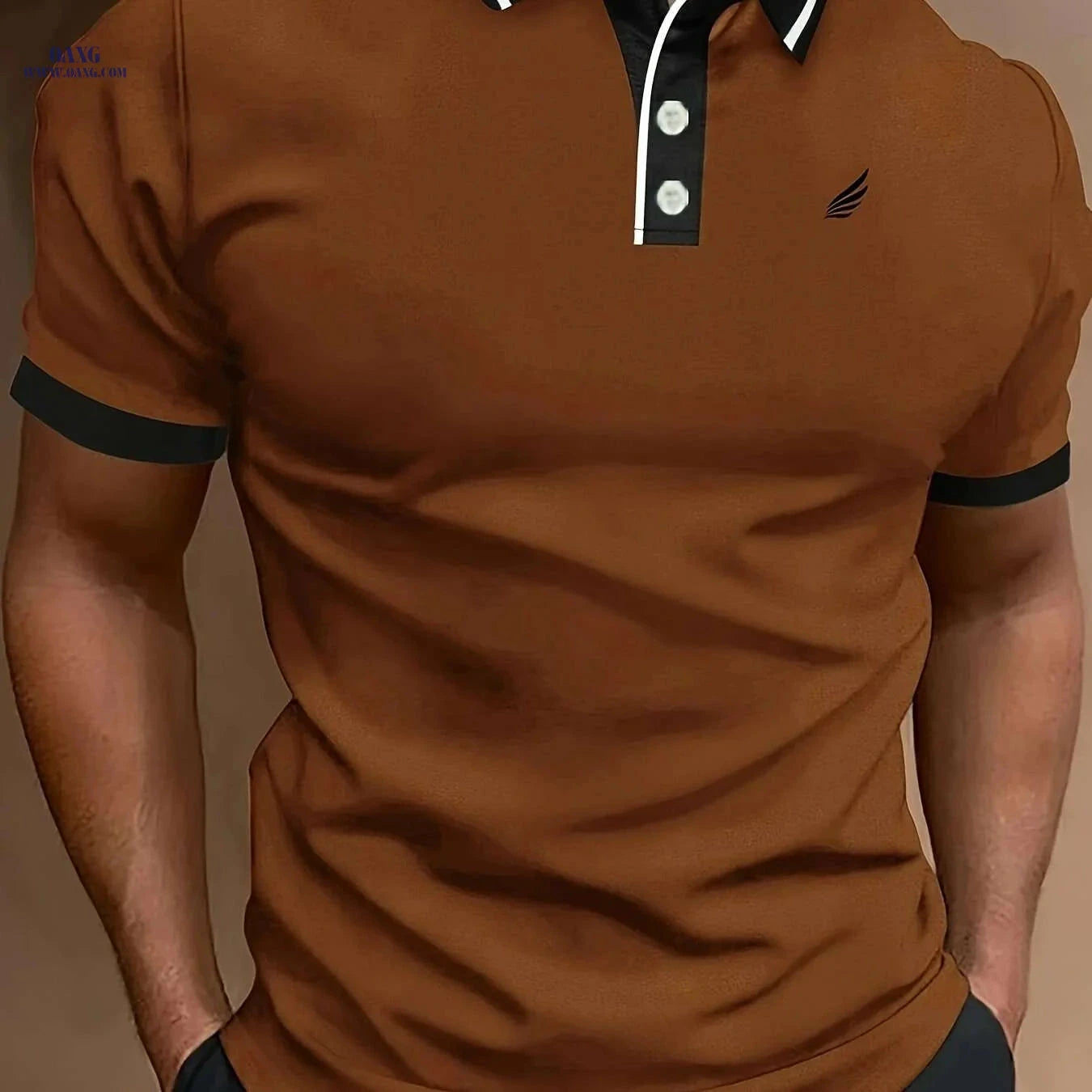 Men's Lightweight Summer Shirt - Breathable Short Sleeve Golf Tee   OAXG White+black / S