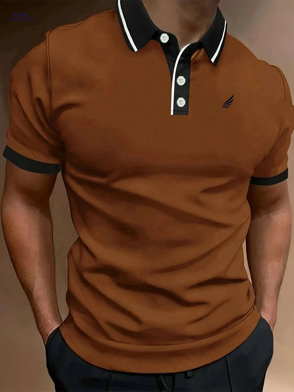 Men's Lightweight Summer Shirt - Breathable Short Sleeve Golf Tee   OAXG White+black / S