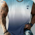 Men's Lightweight Summer Tank Top - Palm Tree Graphic Casual Wear   OAXG Mixed Color / S