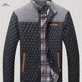 Men's Lightweight Warm Jacket - Polyester Color Block Design   OAXG 