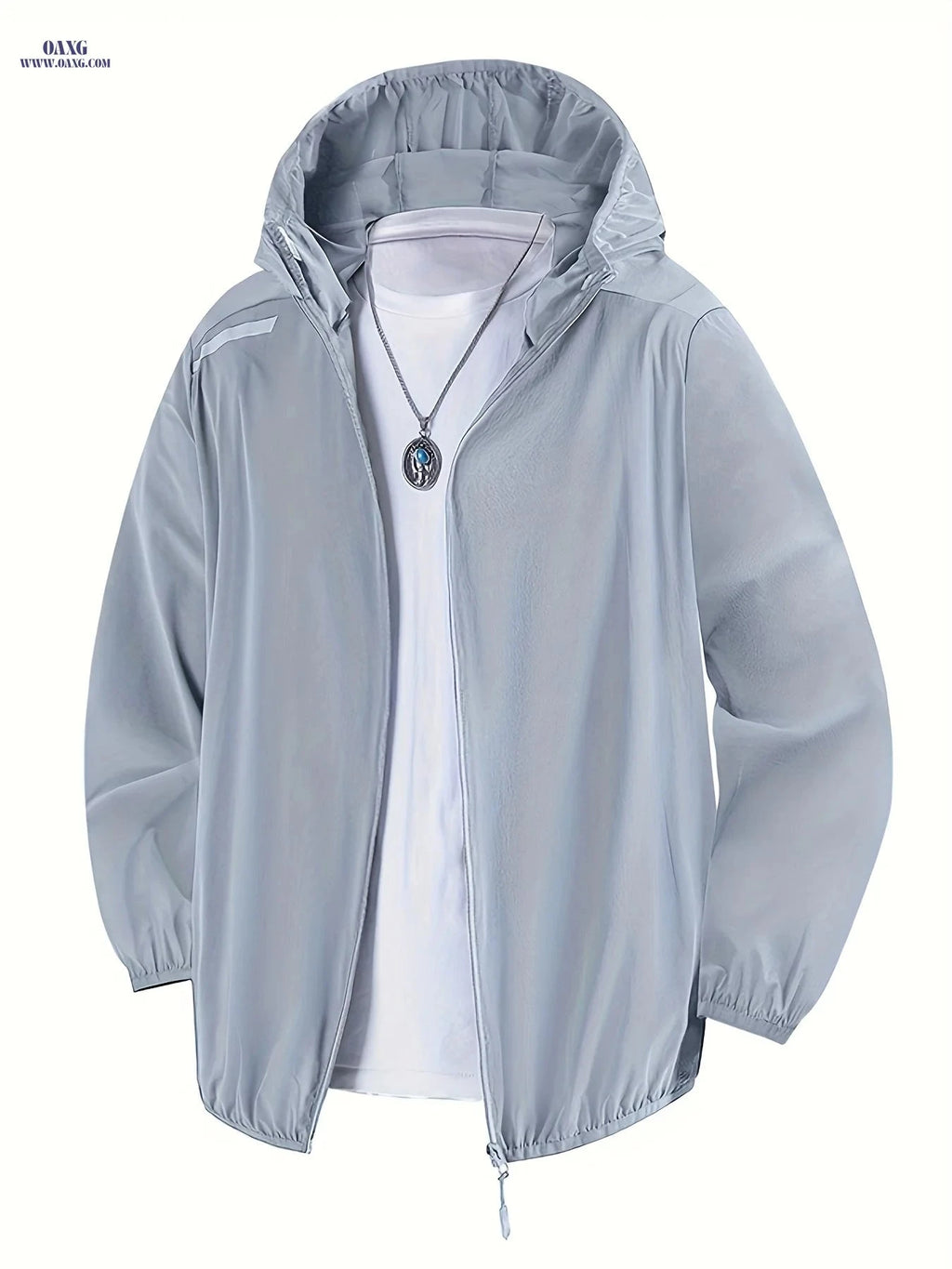 Men's Lightweight Windproof Hooded Jacket - Breathable & Casual Fit   OAXG Black / FR S