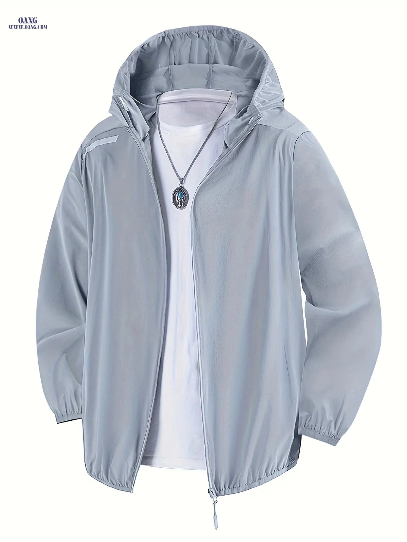Men's Lightweight Windproof Hooded Jacket - Breathable & Casual Fit   OAXG Black / FR S