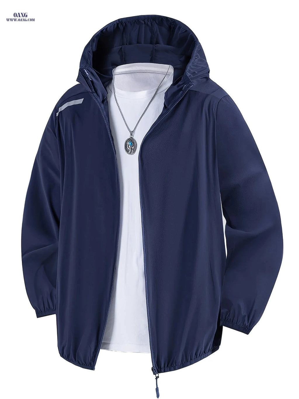 Men's Lightweight Windproof Hooded Jacket - Breathable & Casual Fit   OAXG Black / FR S