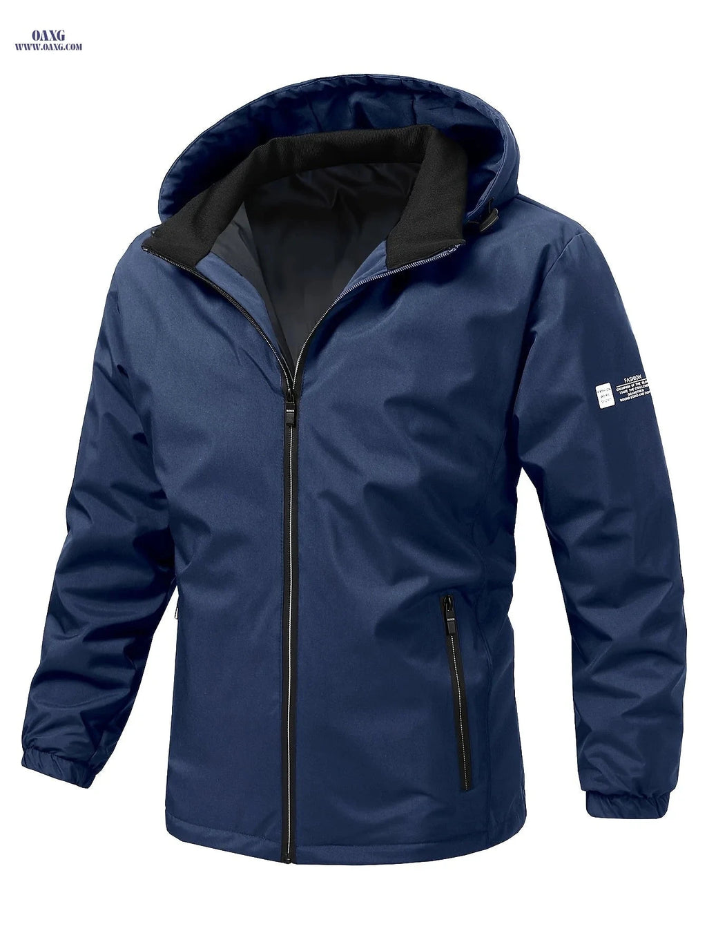 Men's Lightweight Windproof Jacket - Hooded Casual Spring/Fall Wear   OAXG Navy Color / FR XS