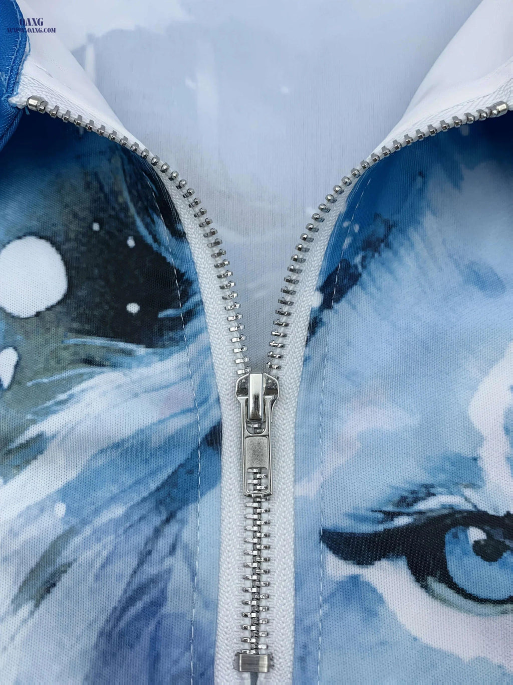 Men's Lion Graphic Zip-Up Polo Shirt - 3D Print Casual Fashion   OAXG Mixed Color / M