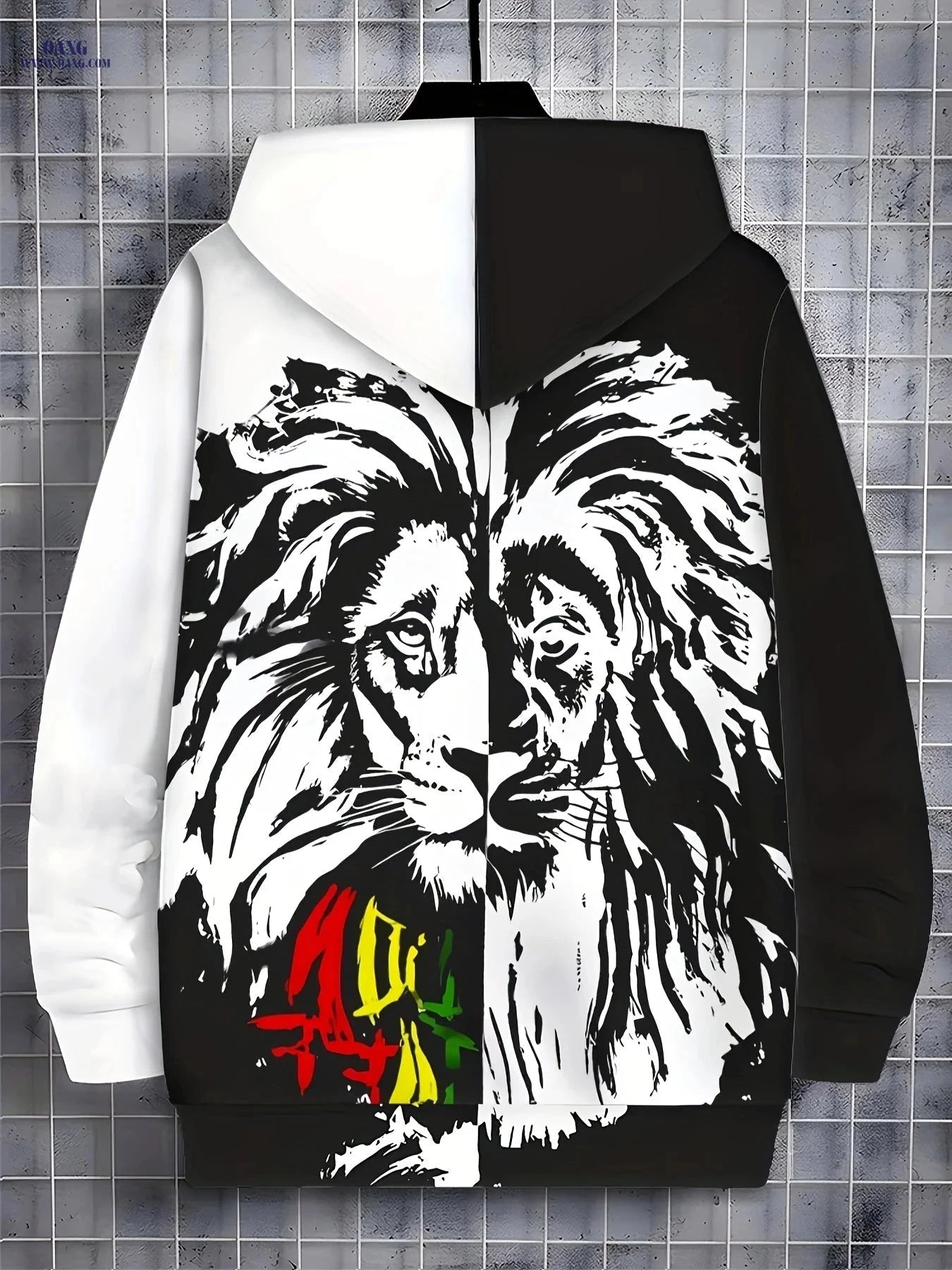 Men's Lion Print Zip-Up Hoodie - Stylish Casual Winter Jacket   OAXG 【Multicolor】 / FR M
