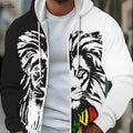 Men's Lion Print Zip-Up Hoodie - Stylish Casual Winter Jacket   OAXG 【Multicolor】 / FR M