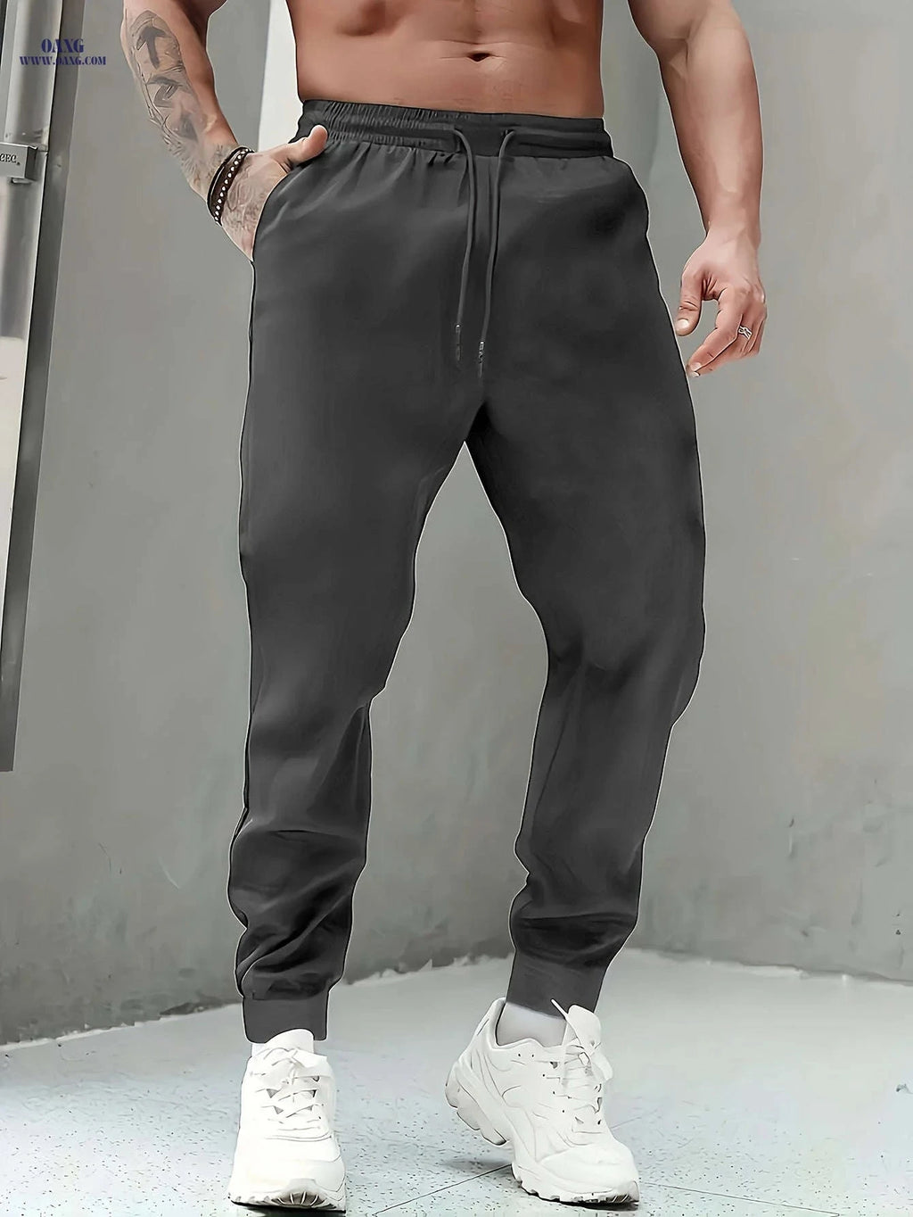 Men's Long Pants for Autumn & Winter – Casual Stretch Fit   OAXG Black / FR S
