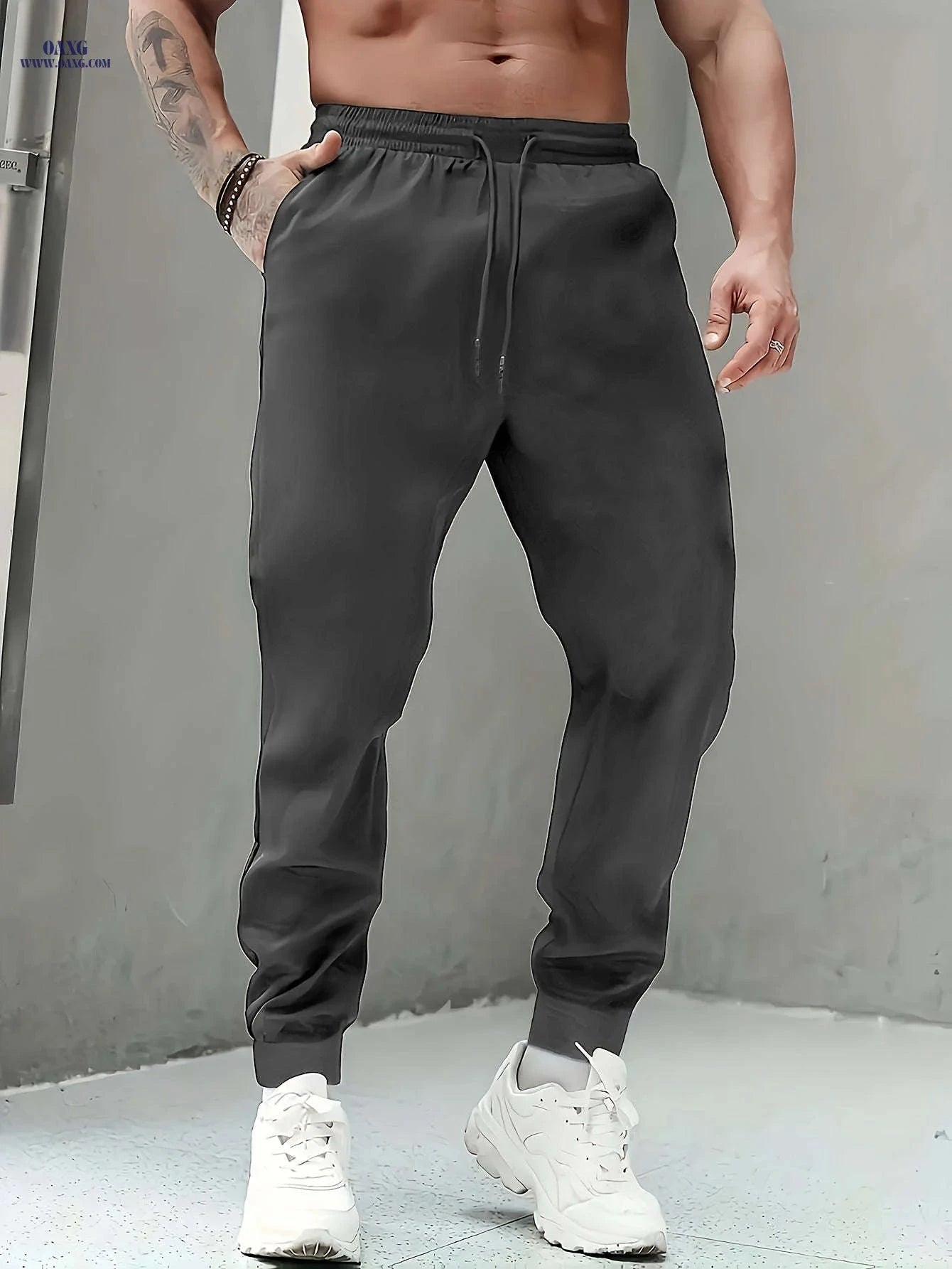 Men's Long Pants for Autumn & Winter – Casual Stretch Fit   OAXG Black / FR S