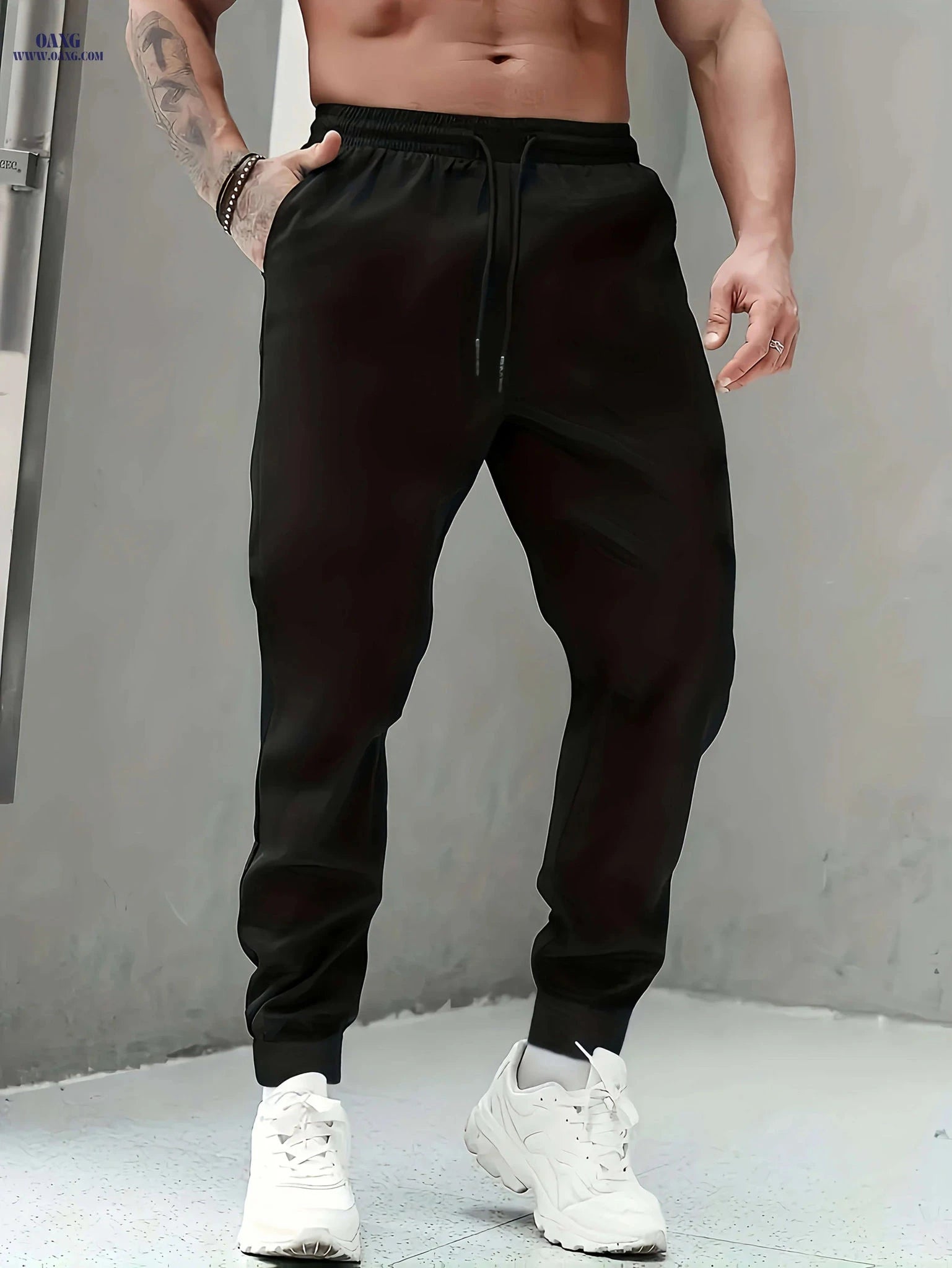 Men's Long Pants for Autumn & Winter – Casual Stretch Fit   OAXG Black / FR S