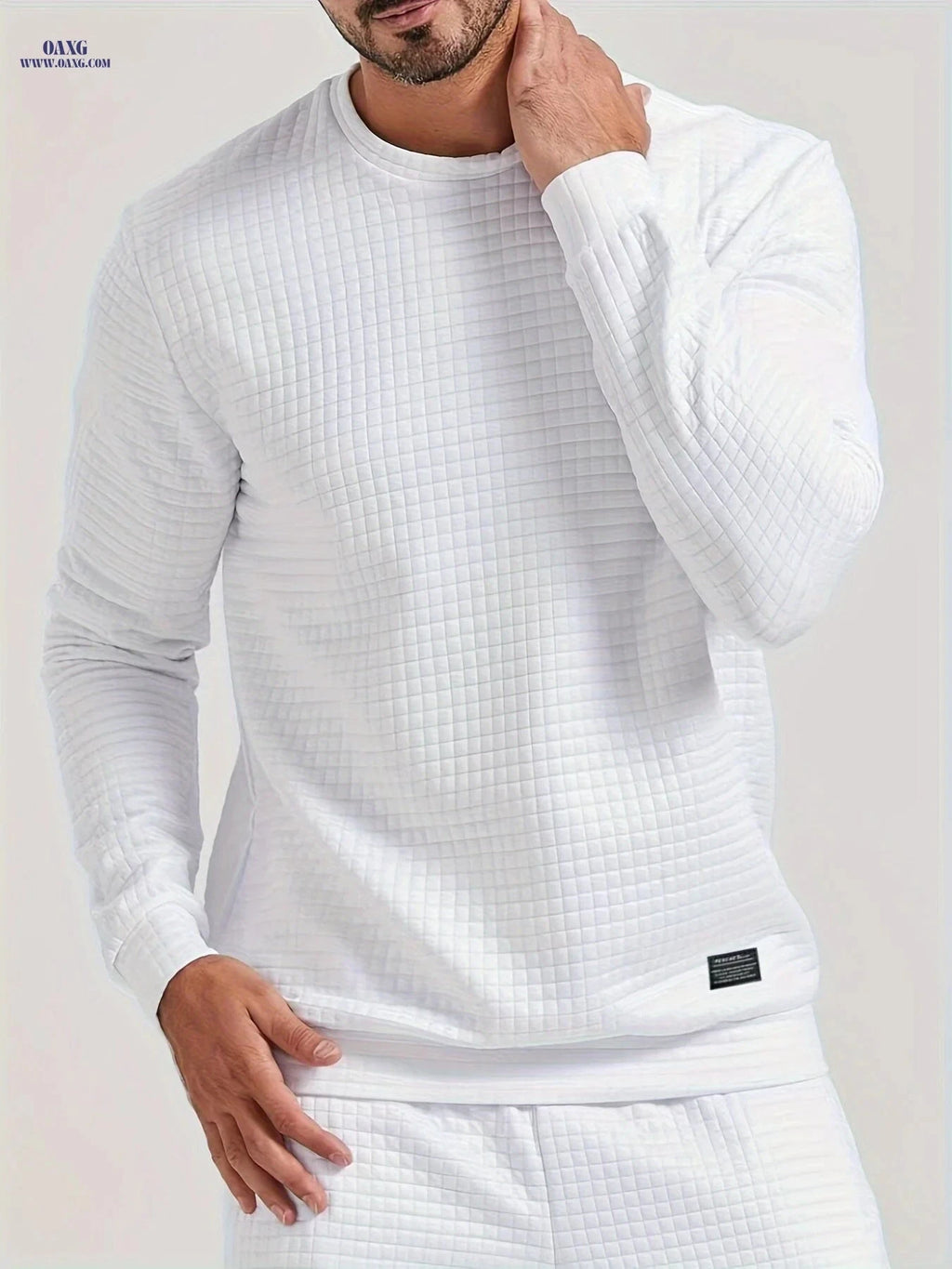 Men's Long Sleeve Checkered Shirt - Casual Sports Top for Spring   OAXG 