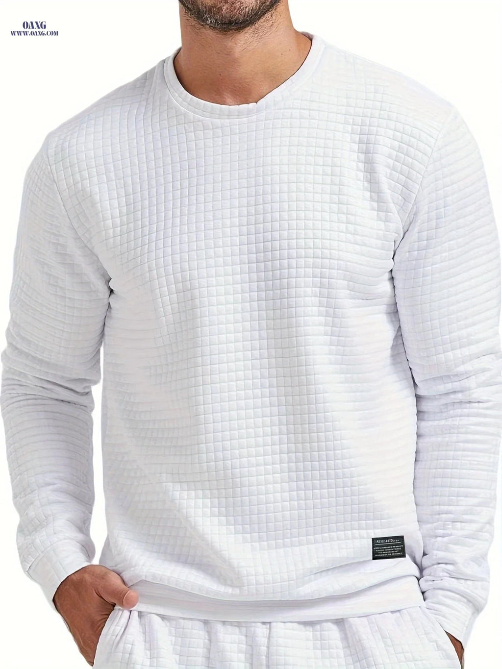 Men's Long Sleeve Checkered Shirt - Casual Sports Top for Spring   OAXG 