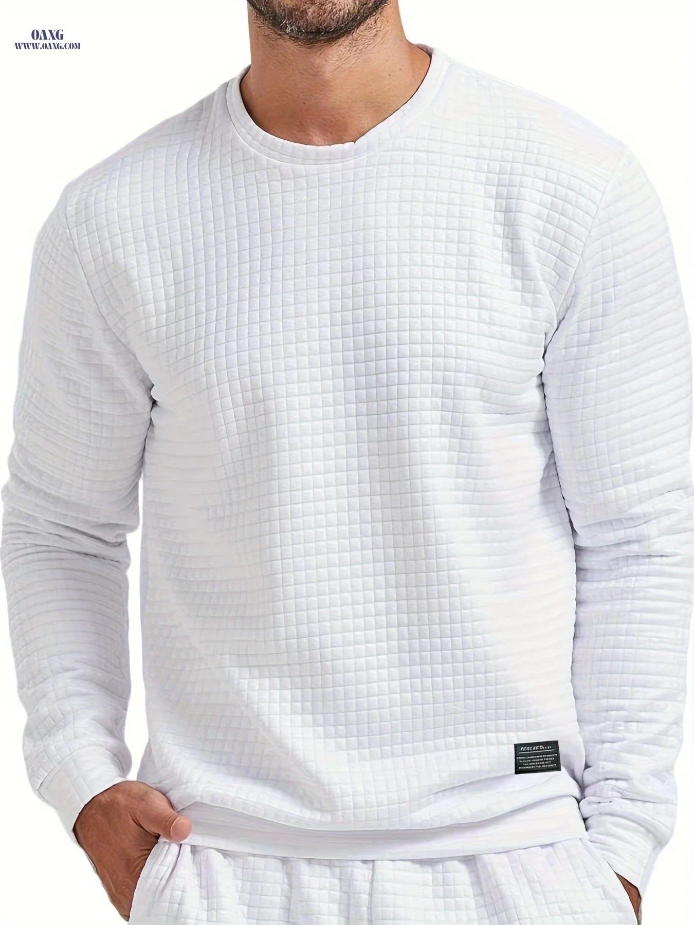 Men's Long Sleeve Checkered Shirt - Casual Sports Top for Spring   OAXG 