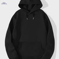 Men's Long Sleeve Drawstring Hoodie - Sports Style, Slight Stretch Fabric   OAXG Black / FR S