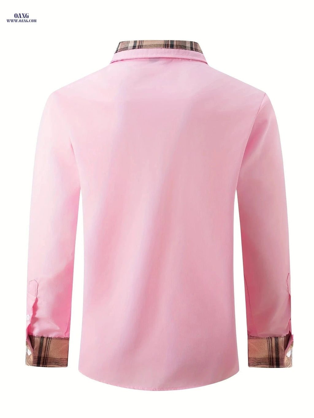 Men's Long Sleeve Plaid Shirt - Casual Button-Up for Spring/Fall   OAXG 