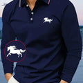 Men's Long Sleeve Shirt - Casual Polyester with Animal Print Design   OAXG 