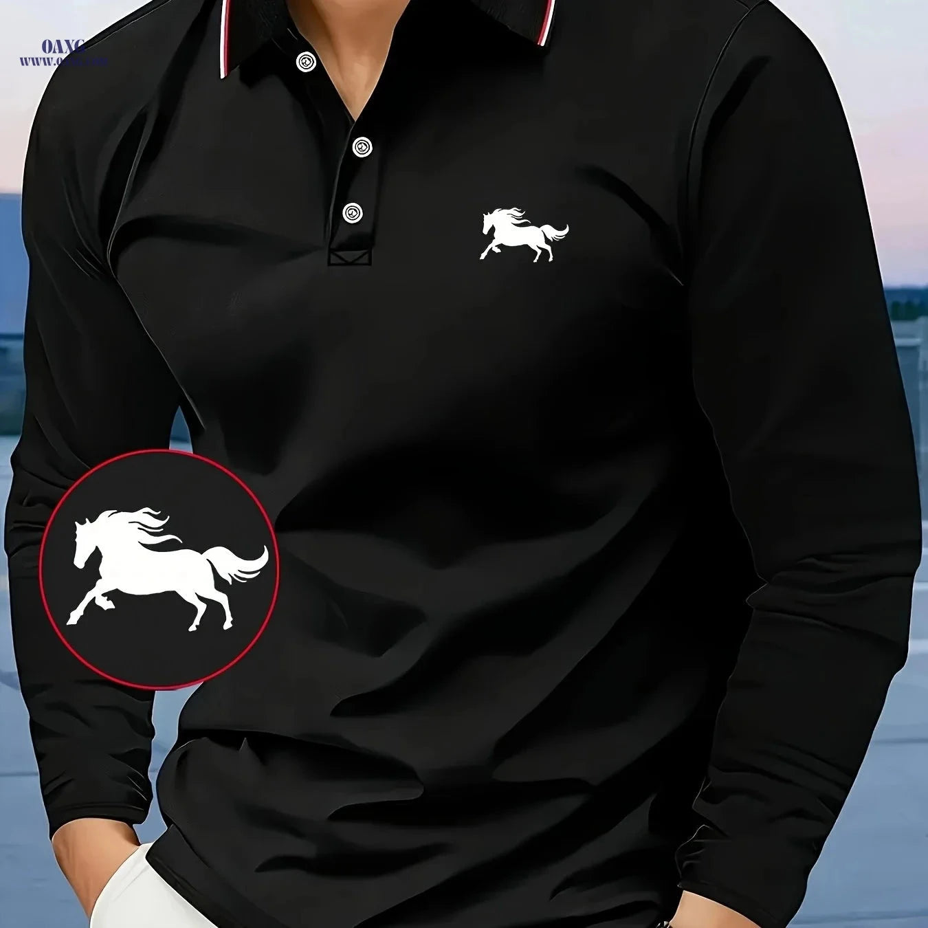 Men's Long Sleeve Shirt - Casual Polyester with Animal Print Design   OAXG 