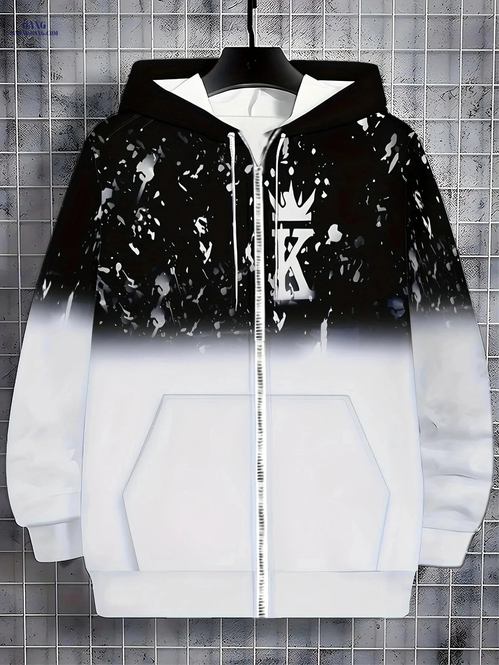 Men's Long-Sleeve Zip-Up Hoodie - Casual Autumn Jacket with Pockets   OAXG Black / FR M