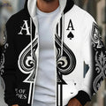 Men's Long Sleeve Zip-Up Hoodie - Casual Autumn Jacket with Pockets   OAXG White / FR M