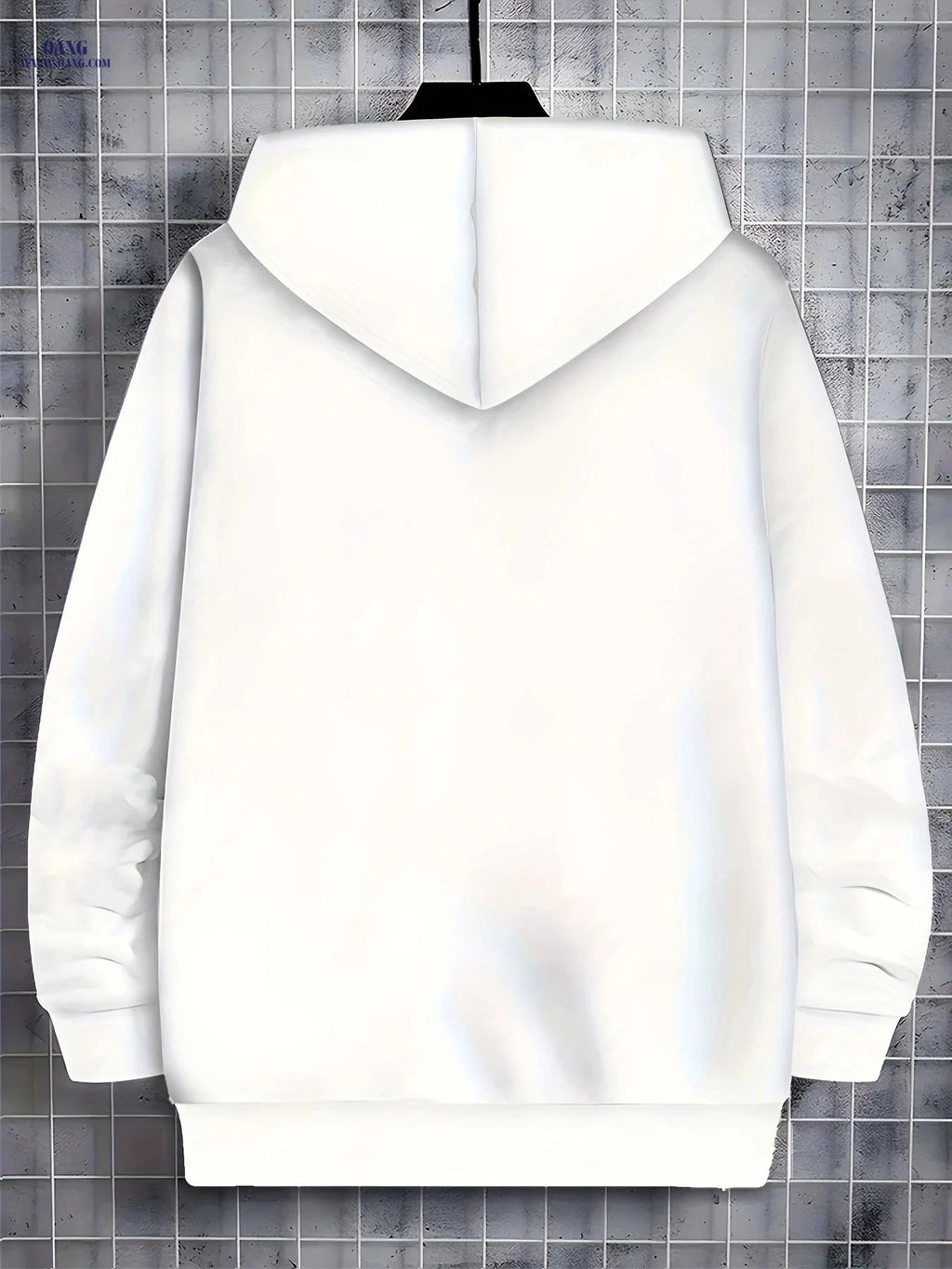 Men’s Long-Sleeve Zip-Up Hoodie - Casual Mountain Pattern Jacket   OAXG White / FR M