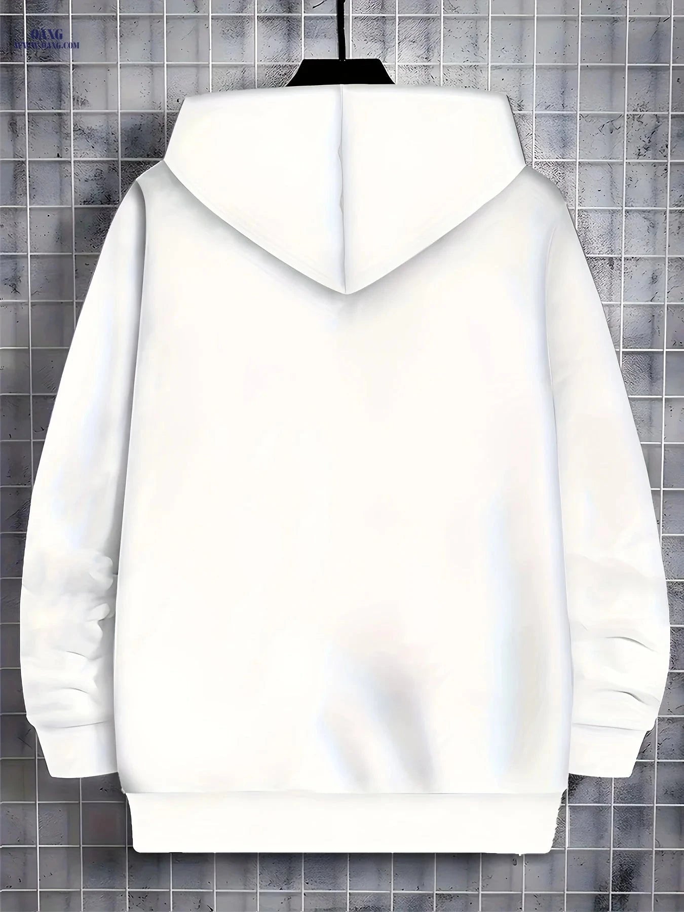 Men’s Long-Sleeve Zip-Up Hoodie - Casual Mountain Pattern Jacket   OAXG White / FR M