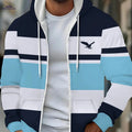 Men's Long Sleeve Zip-Up Sports Jacket - Cozy Hoodie with Eagle Design   OAXG Multicolor / FR M