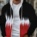 Men’s Long-Sleeve Zip-Up Sweatshirt - Casual Hooded with Pockets   OAXG Black / FR M