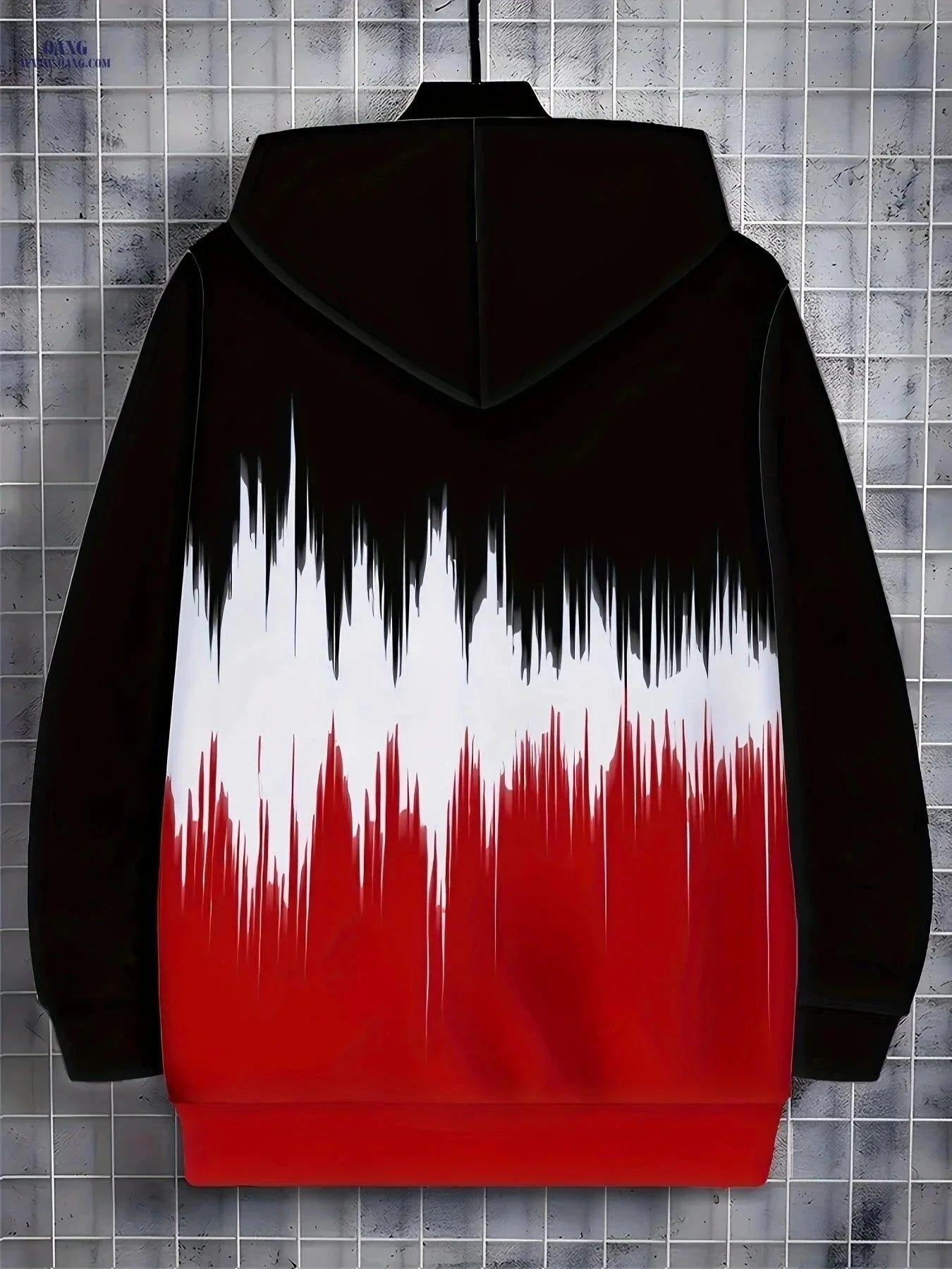 Men’s Long-Sleeve Zip-Up Sweatshirt - Casual Hooded with Pockets   OAXG Black / FR M