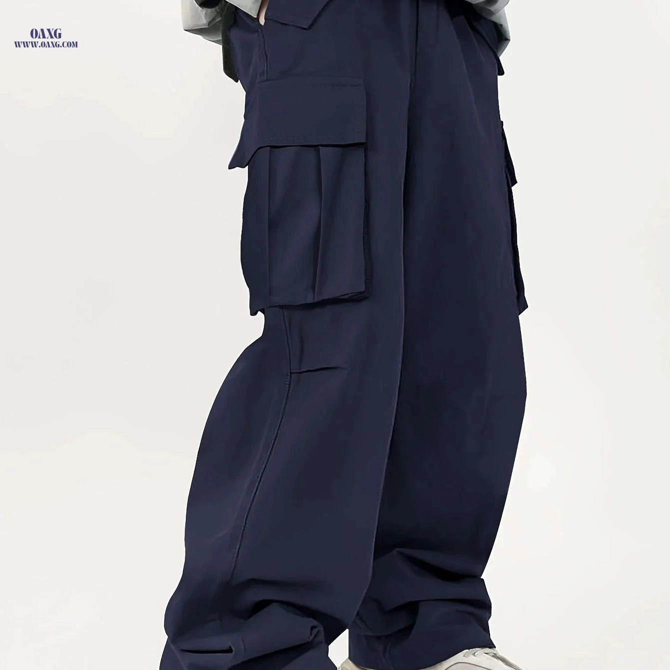 Men's Loose Cargo Pants with Side Flap Pockets - Casual Spring Style   OAXG 