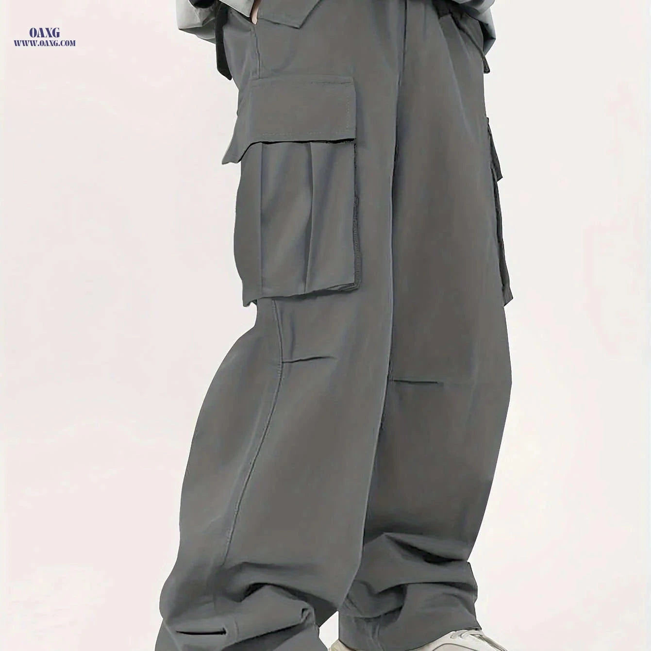 Men's Loose Cargo Pants with Side Flap Pockets - Casual Spring Style   OAXG 