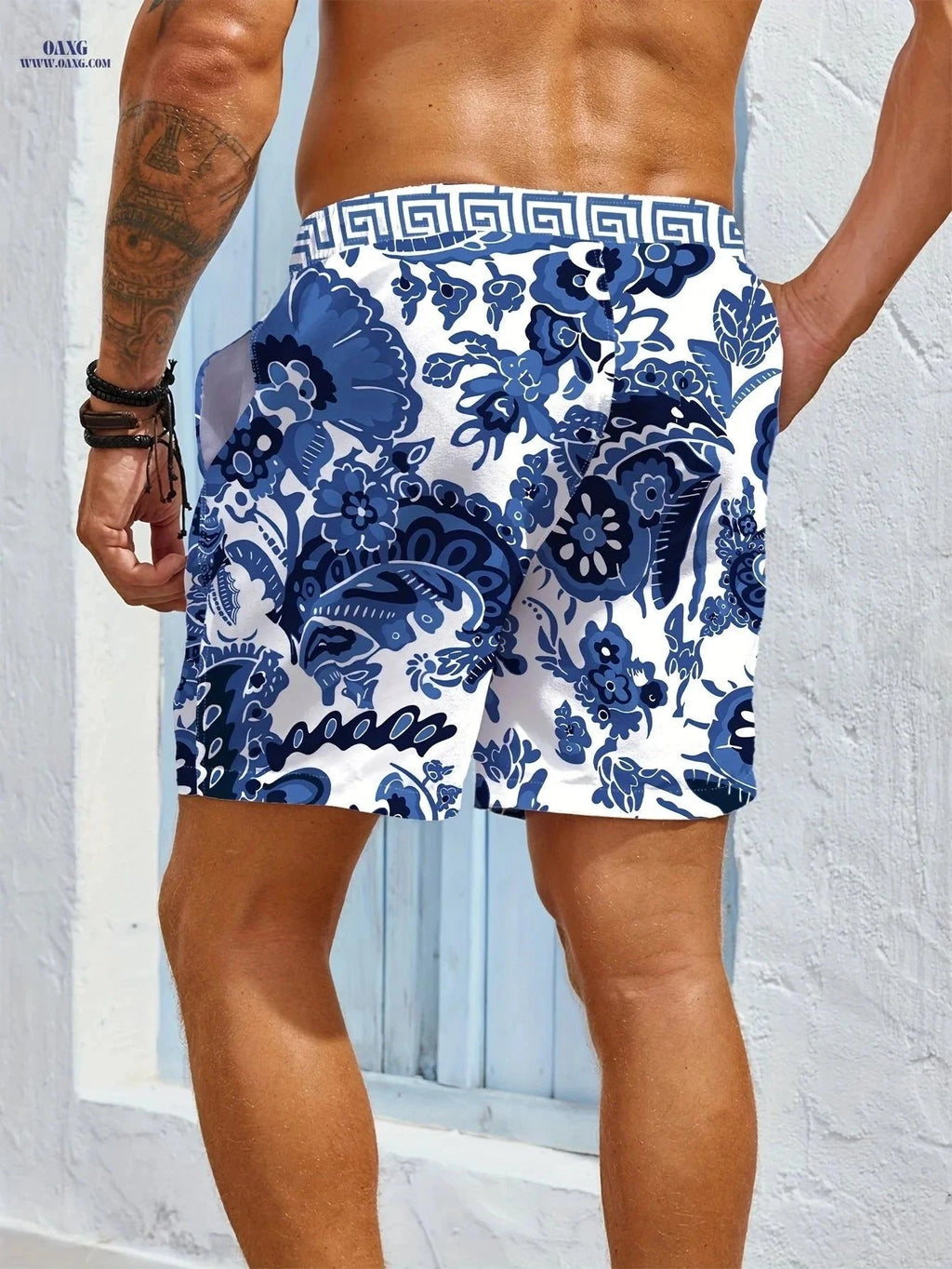 Men's Loose Fit Beach Shorts - Perfect for Vacation Style   OAXG Blue / FR S