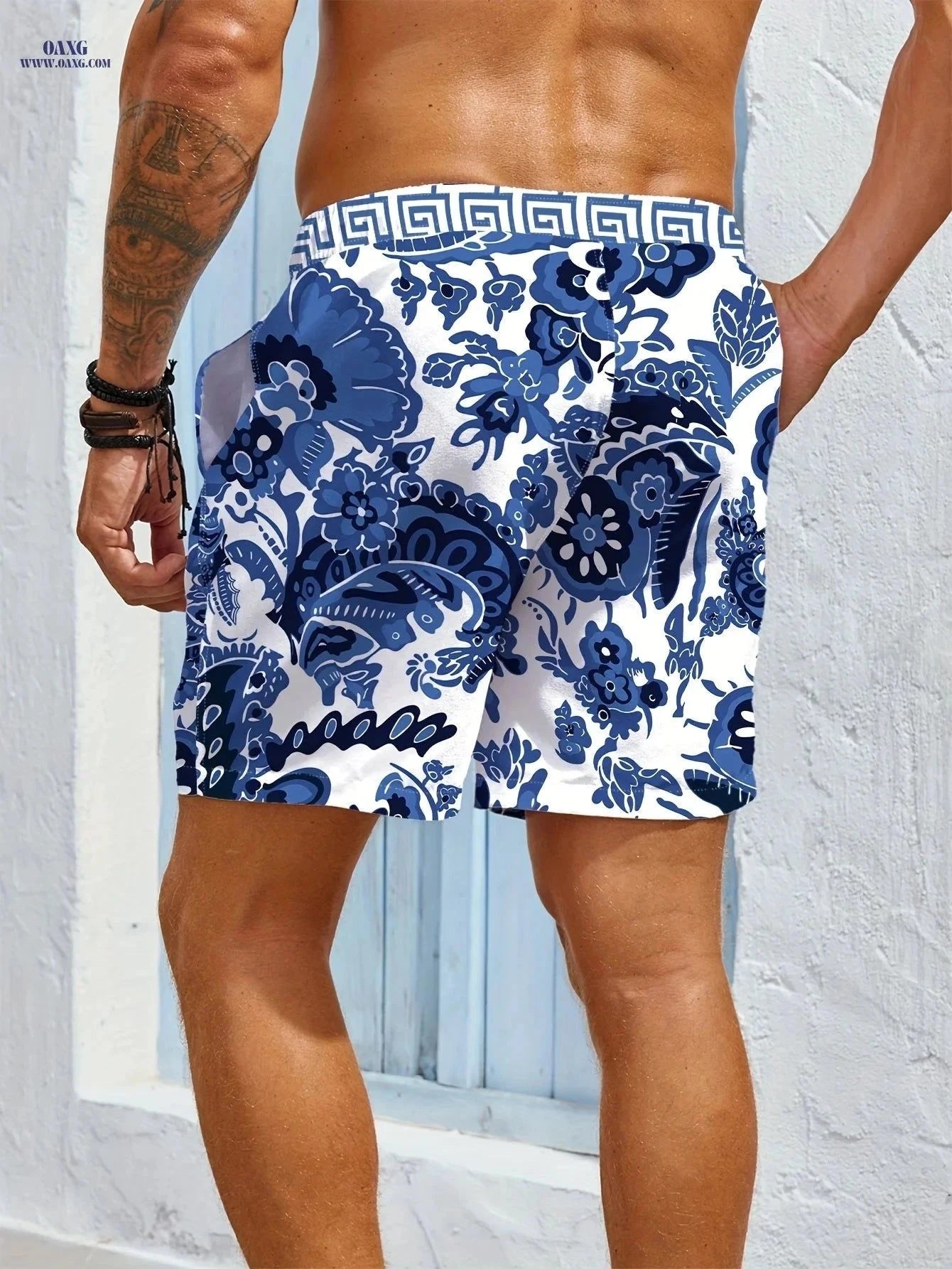 Men's Loose Fit Beach Shorts - Perfect for Vacation Style   OAXG Blue / FR S