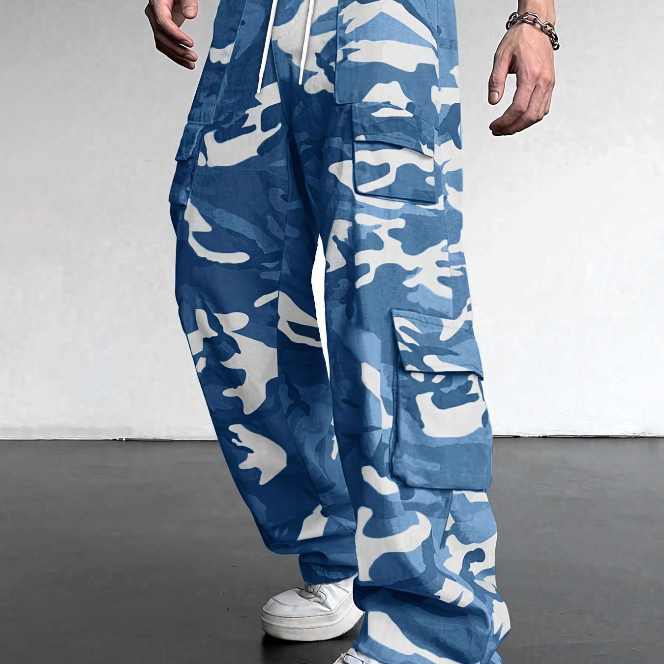 Men's Loose Fit Camouflage Cargo Pants - All Seasons, Multiple Pockets   OAXG 